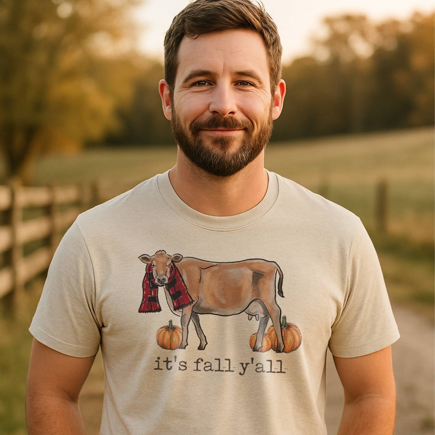 "It's fall ya'll" Country Fall Farm Cow Adult Clothing