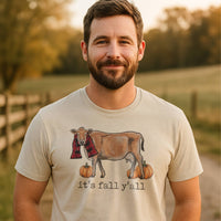 "It's fall ya'll" Country Fall Farm Cow Tee