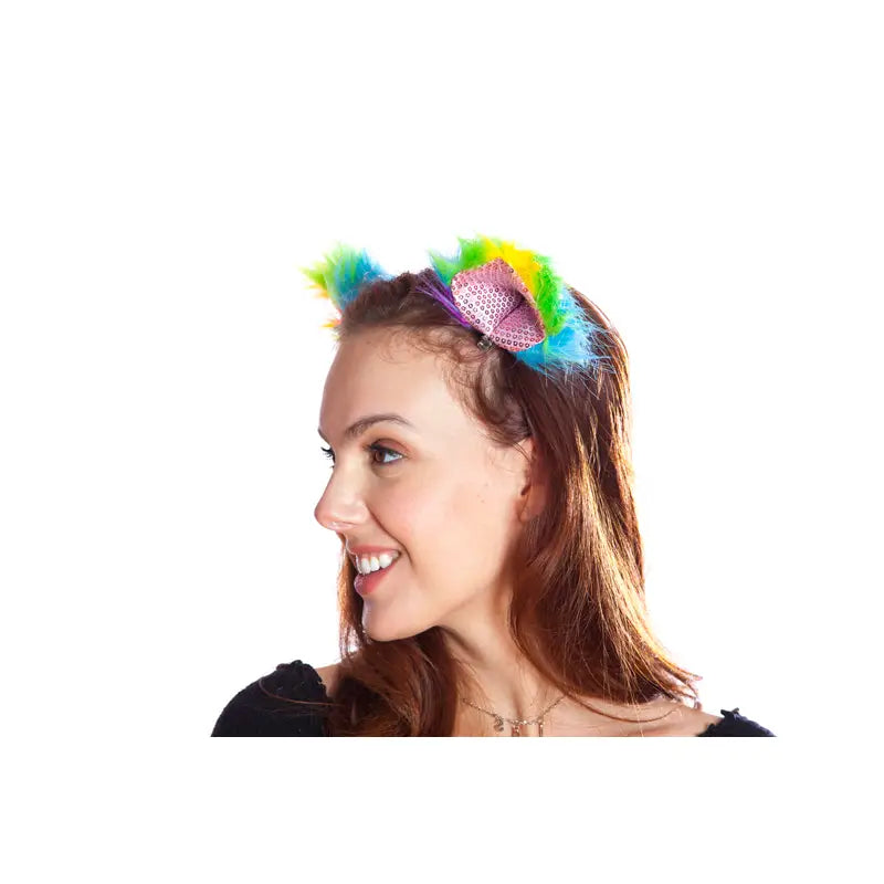 Rainbow Sequin Cat Ears Clips