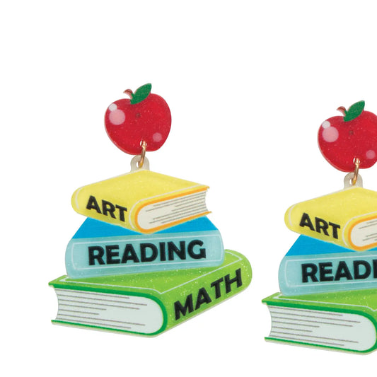 Art Reading Math School dangle earrings
