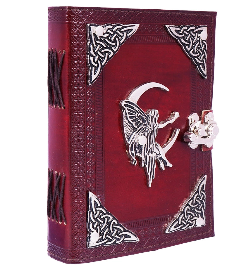 Fairy Leather Embossed Journal with Metal Fairy and Corners