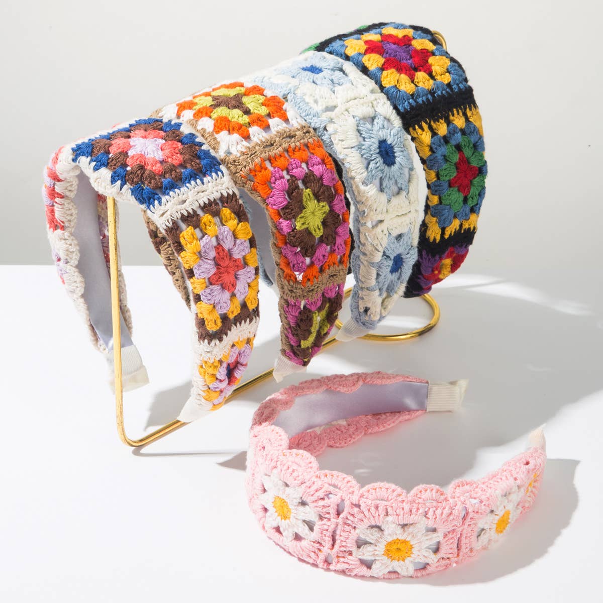 Bohemian Floral Cutout Crochet Headband