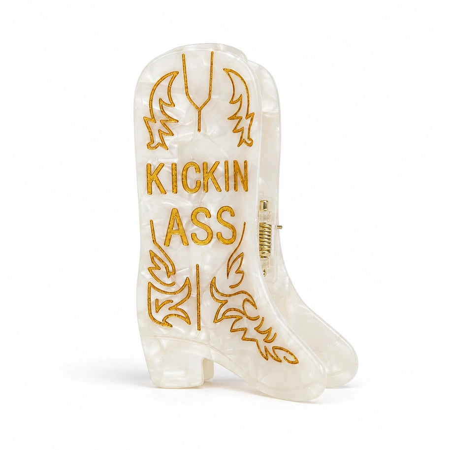 Kickin' Ass - Cowboy Boot Acetate Hair Claw Clip