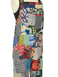 Cotton Patchwork Short Overalls
