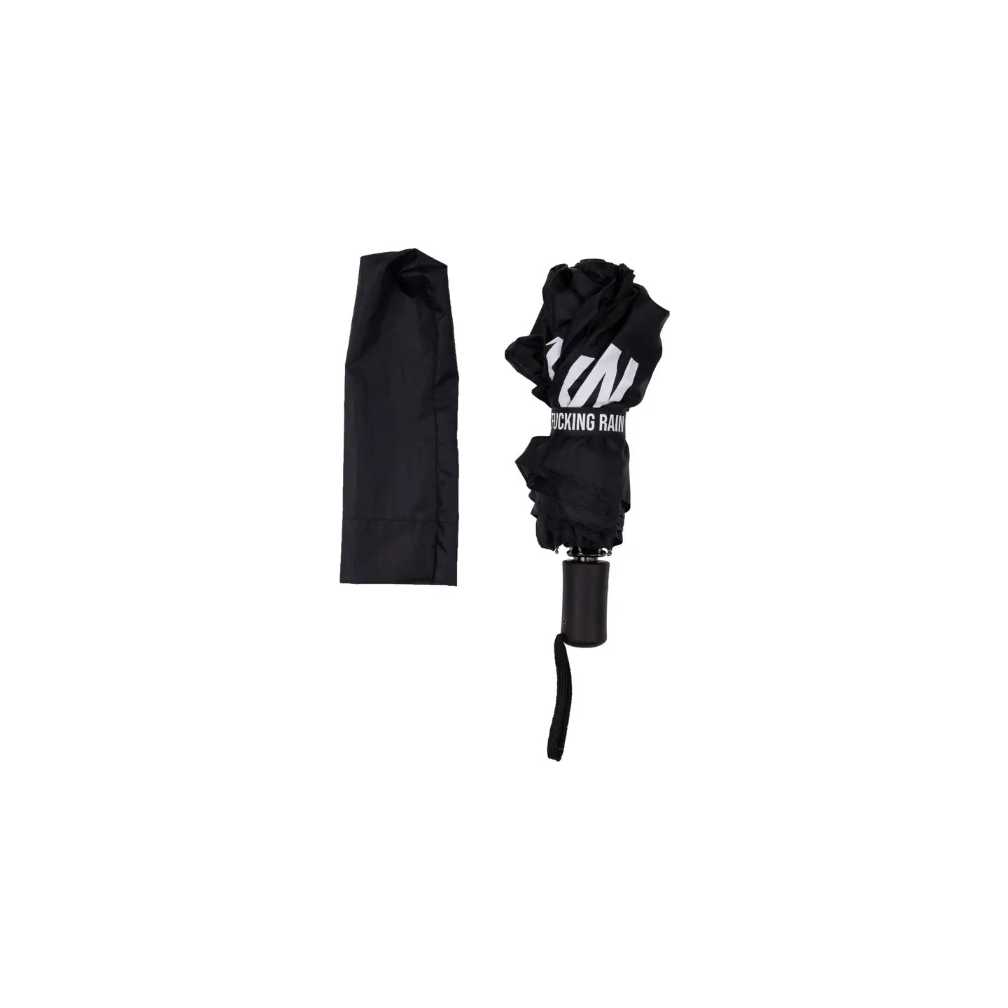 Foldable Umbrella "Fucking Rain" Black