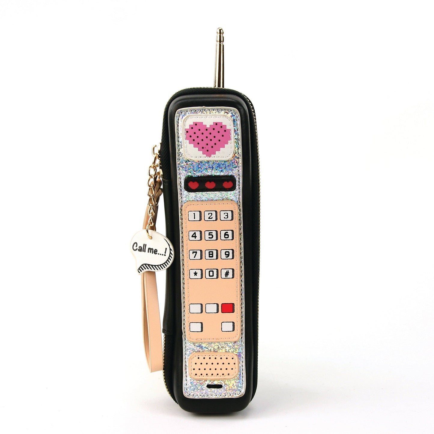 Handheld Vintage Phone Wristlet in Vinyl Material