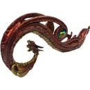 Red Dragon Curved w/ Gem Polyresin Incense Holder