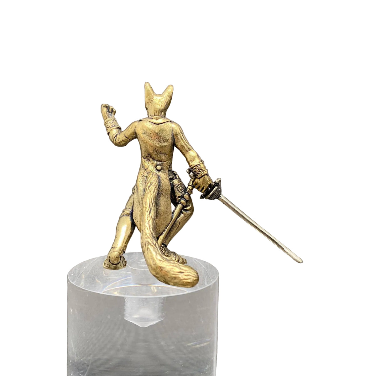 Brass Cat Swordsman Crafts Decoration Desktop Ornaments