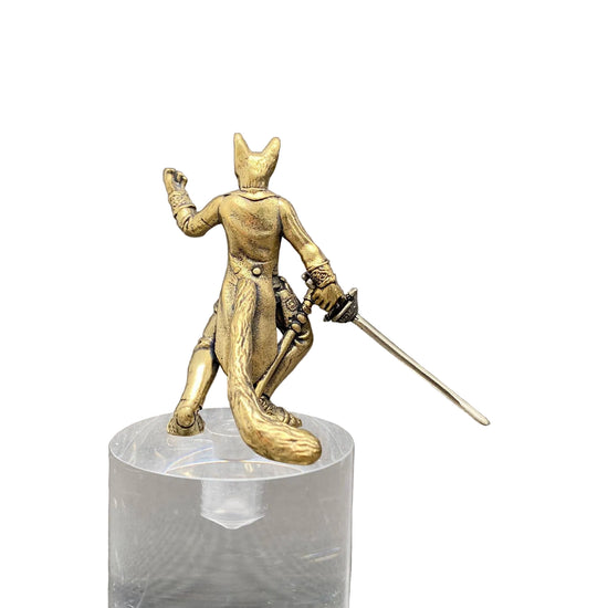 Brass Cat Swordsman Crafts Decoration Desktop Ornaments