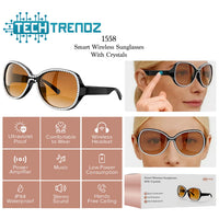 Smart Wireless Glasses W/Crystals