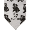 Bulldog/Love My Human Large Pet Bandana