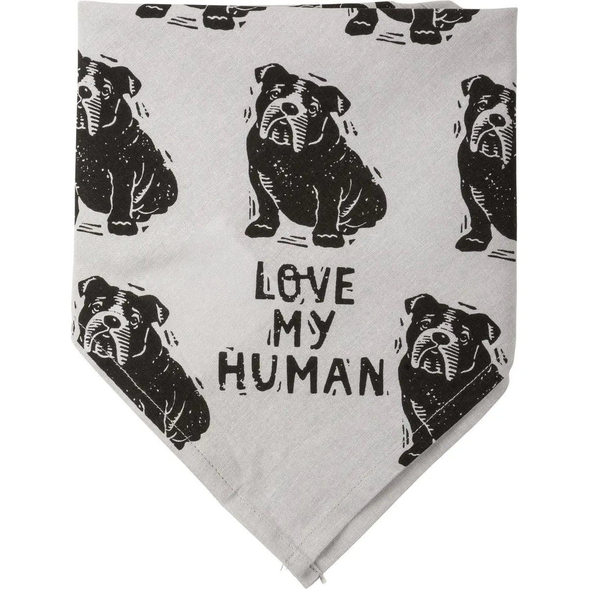 Bulldog/Love My Human Large Pet Bandana