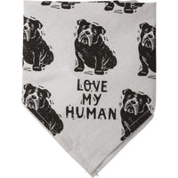 Bulldog/Love My Human Large Pet Bandana