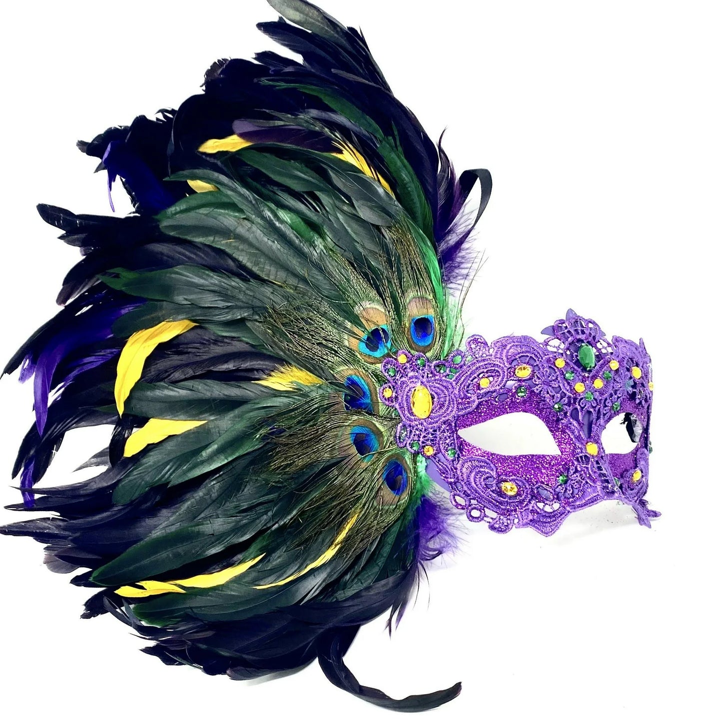 Mardi Gras Carnival Feather Mask
