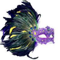 Mardi Gras Carnival Feather Mask