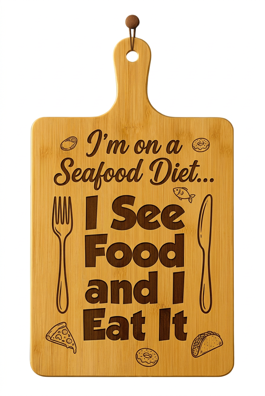 16" x 10" Bamboo Cutting Board with Handle – Custom Engraving Available