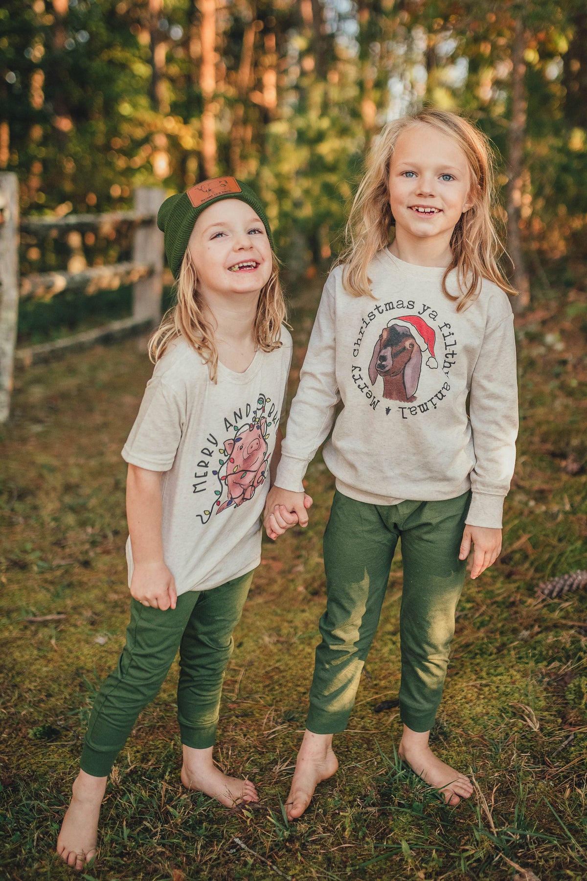 Merry & Bright Pig Christmas Pajamas Holiday PJ Kid Clothes