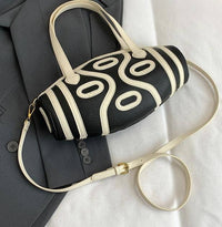 Geo Barrel Crossbody Bag Cylindrical Handbag