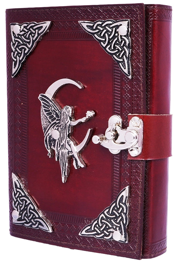 Fairy Leather Embossed Journal with Metal Fairy and Corners