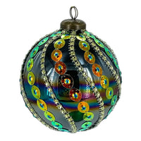 Sequin Stripe Peacock Ornament