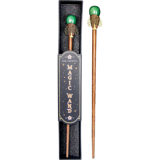 Green Aventurine & Tree of Life Magic Wand w/ Gift Box