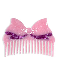 Wide-Tooth Mini Hair Comb Ribbon Bow