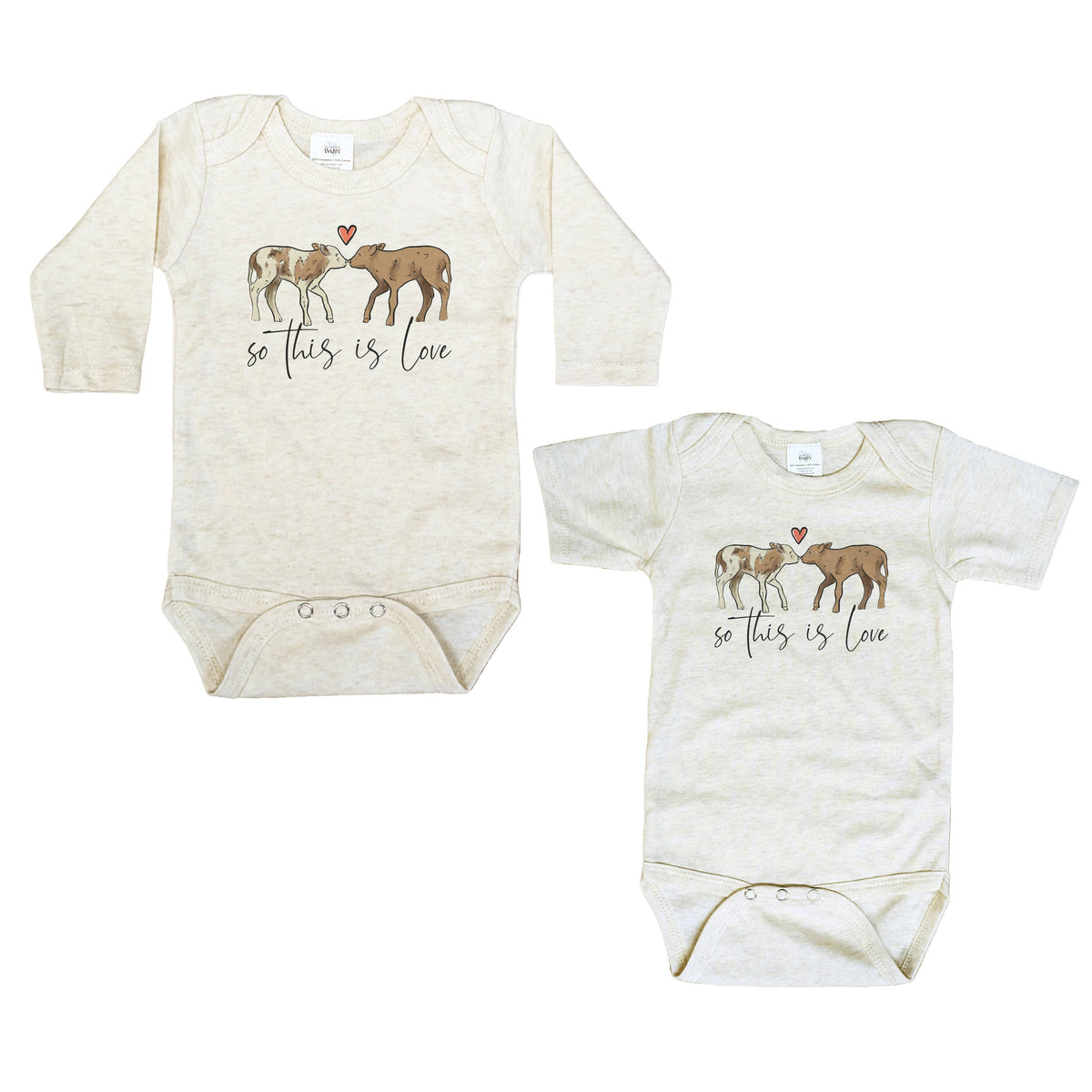 So this is love cow Baby Valentines Day Bodysuit