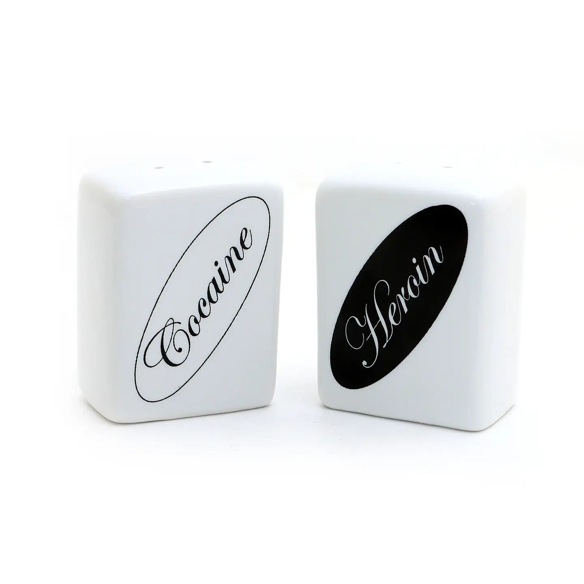 Cocaine and Heroin Salt and Pepper Shaker Set