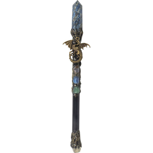 Lapis Point w/ Gold Dragon Magic Wand