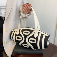 Geo Barrel Crossbody Bag Cylindrical Handbag