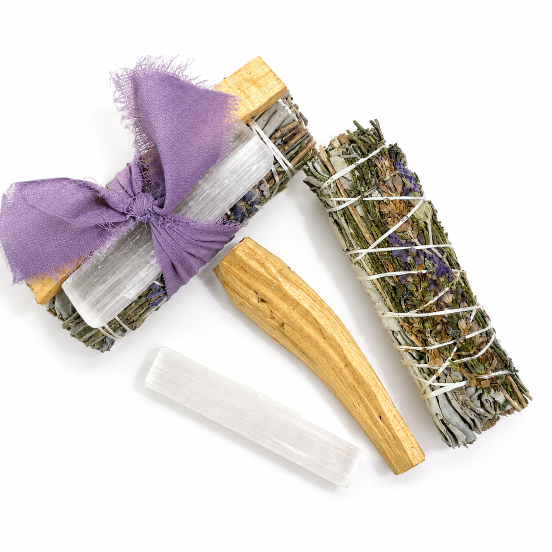 Lavender + White Sage Protection Bundle with Selenite and Palo Santo
