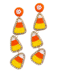 Halloween Seed Bead Dangle Statement Earrings