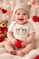 So this is love cow Baby Valentines Day Bodysuit
