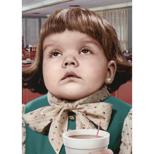 Little Girl Coffee Cup Card ` Encouragement