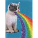 Cat Spits Up Rainbow Funny / Humorous Birthday Card