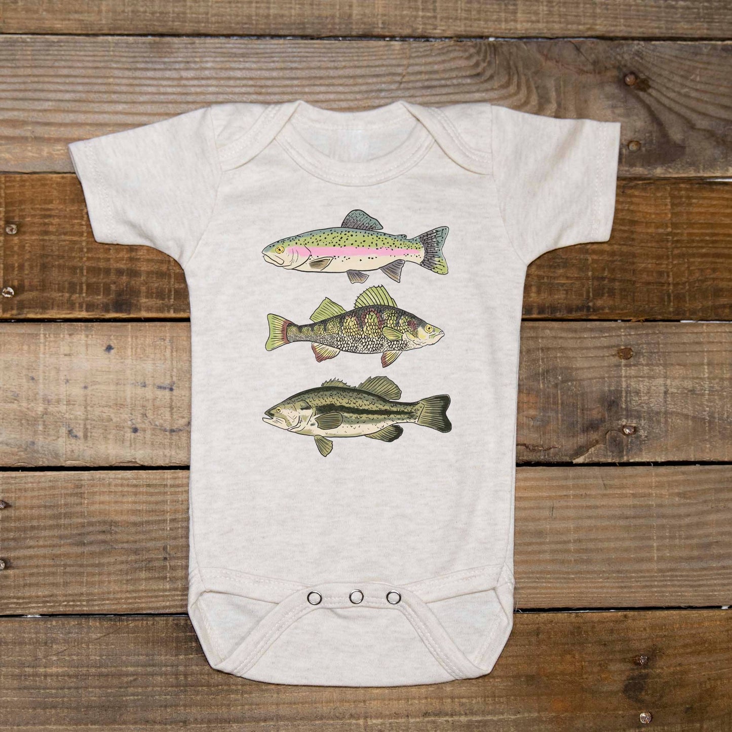 Three Fish Summer Baby Bodysuit Outdoor Clothes Fishing Kid