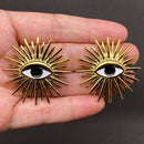 Enamel 18K Gold-Plated Statement Stud Earrings