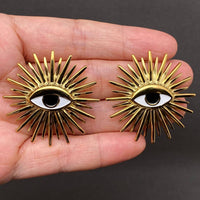 Enamel 18K Gold-Plated Statement Stud Earrings