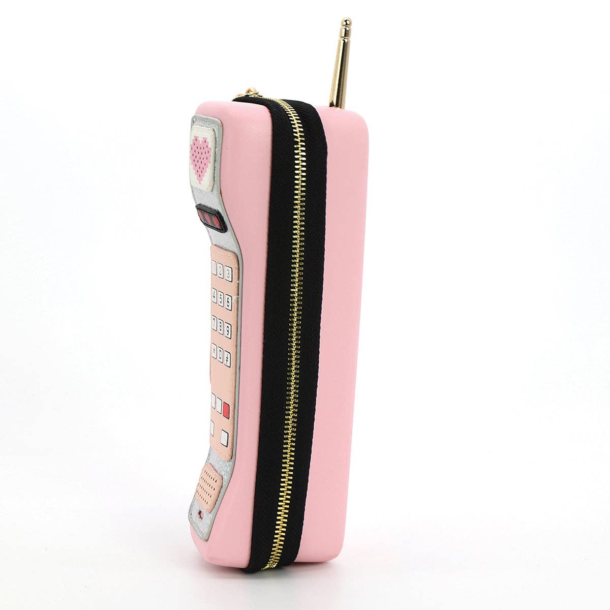 Handheld Vintage Phone Wristlet in Vinyl Material