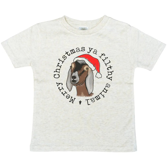 Filthy Animal Christmas Goat Kids Tee