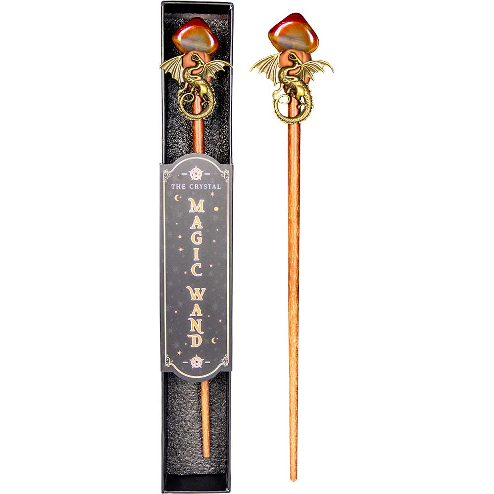 Red Agate & Dragon Magic Wand w/ Gift Box