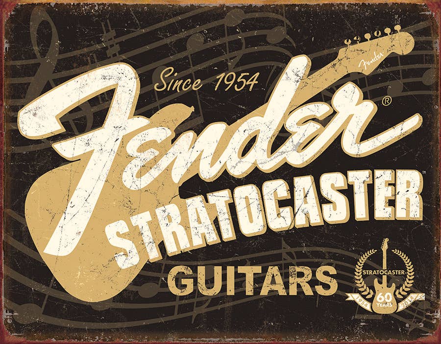 Fender Stratocaster 60th Tin Sign