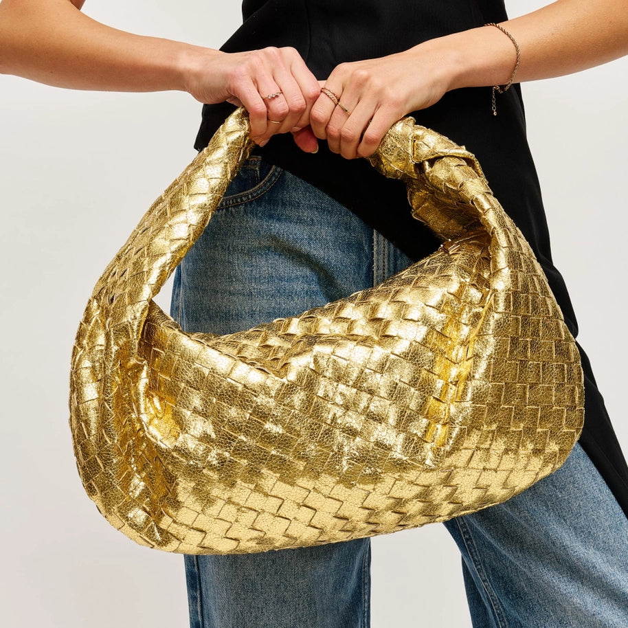 Metalic Woven Large Hobo Bag