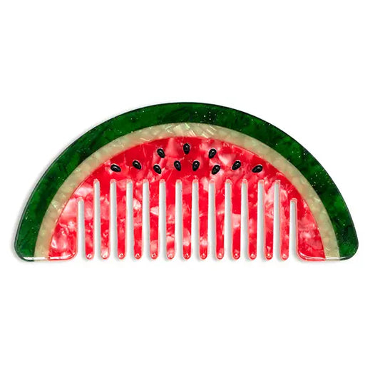 Wide-Tooth Mini Hair Comb Watermelon Slice