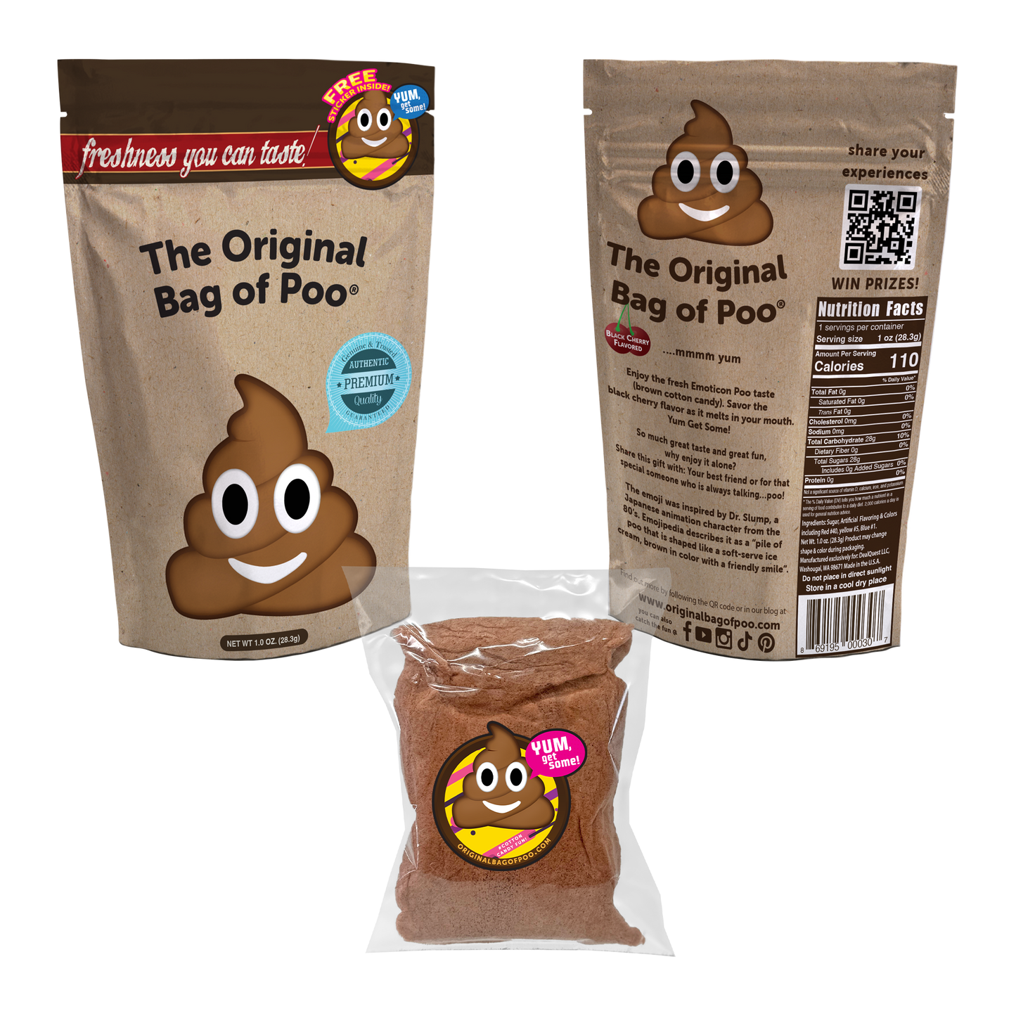 The Original Bag of Poo® (Emoji Cotton Candy Poo)