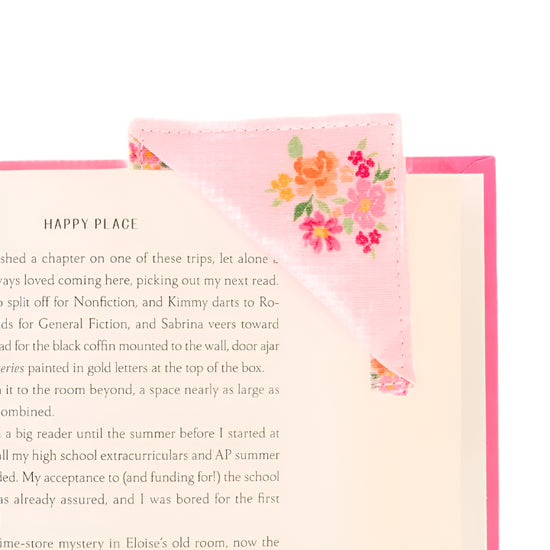 Corner Keeper Fabric Bookmark-Petal Parade Pink