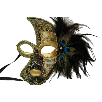 Black Peacock Moon Mask