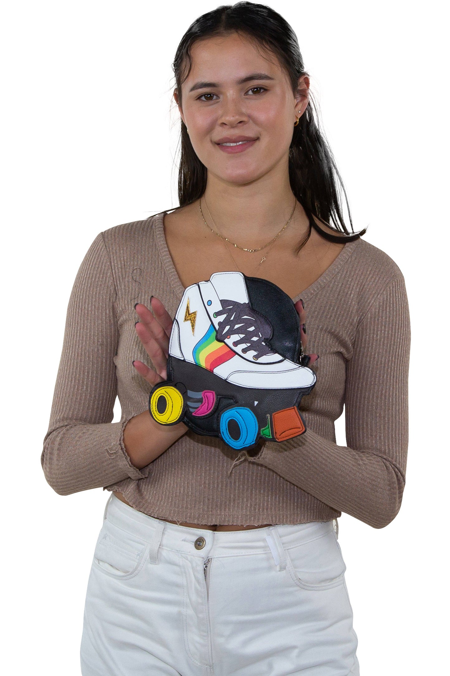 Roller Blade Cross Body Bag in Vinyl Material