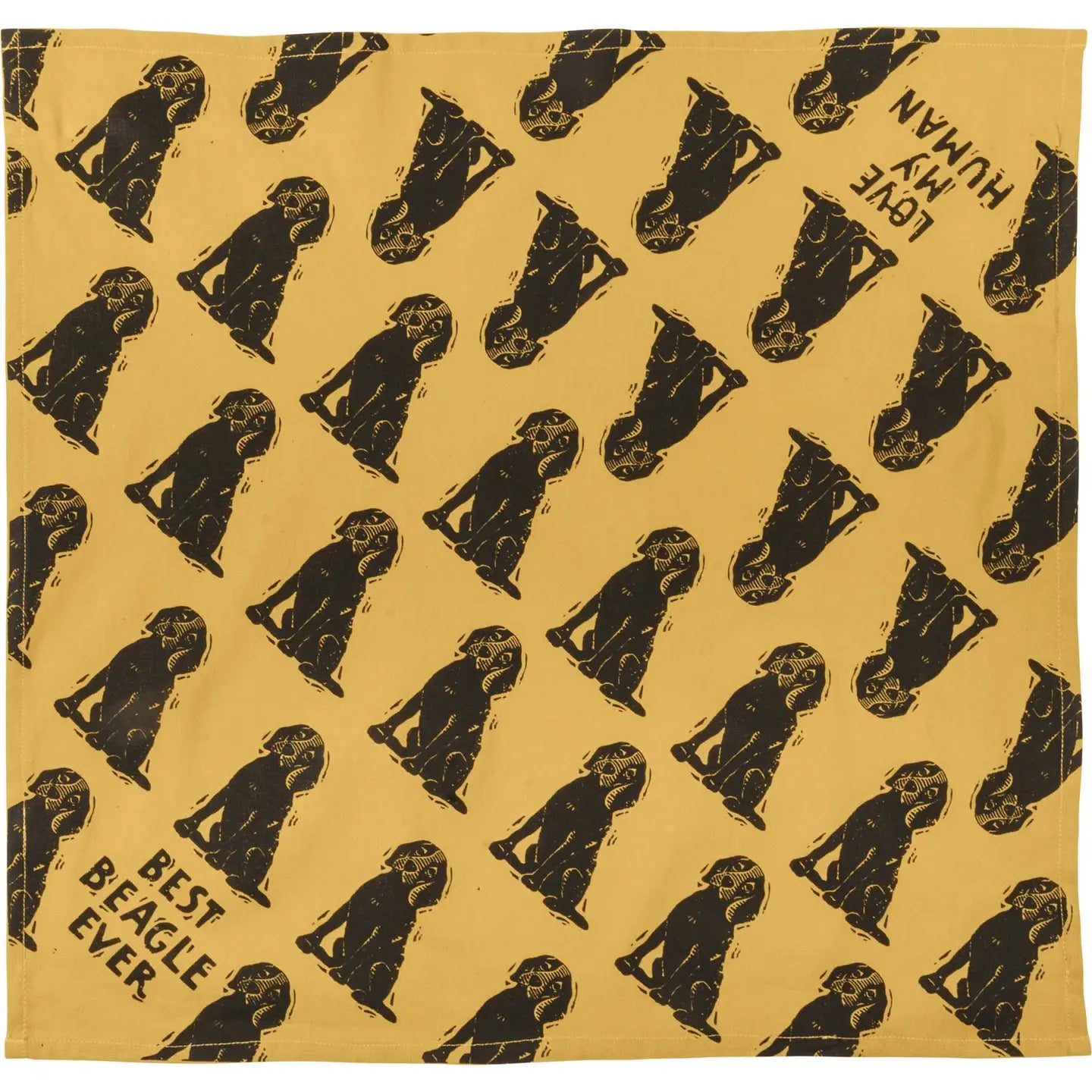 Beagle/Love My Human Large Pet Bandana