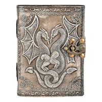 Antiqued Double Dragon Leather Journal